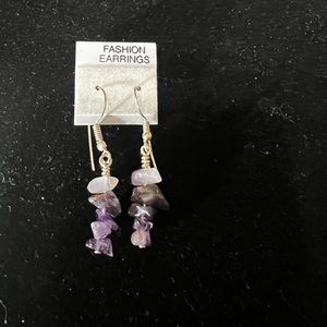 New handmade Amethest drop earrings